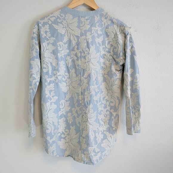 Sundance Embroidered Popover Baroque Detail Blouse Sz S - Picture 5 of 7